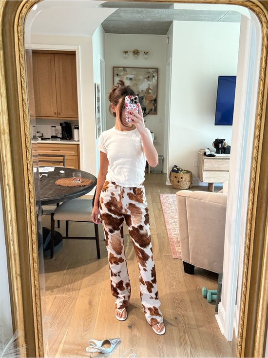 WeWoreWhat Pants - We Wore What Cow Print Jeans